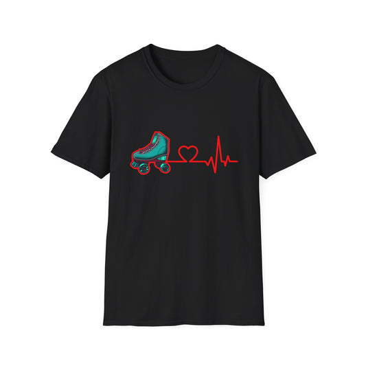 Adult Heartbeat of Roller Skating T-Shirt