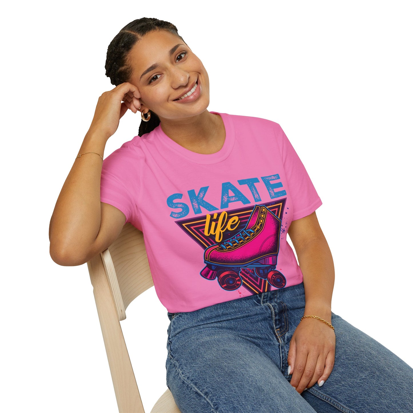 Adult "Skate Life" T-Shirt -Skate Zone 71 - Jackson, NJ (Pink)