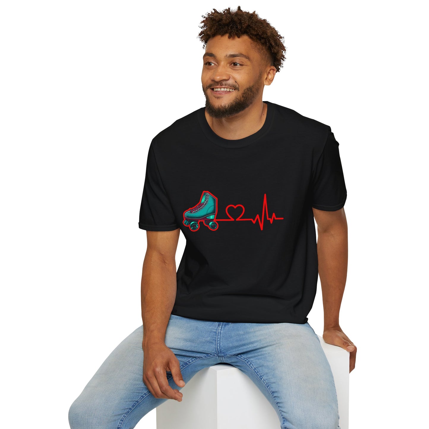 Adult Heartbeat of Roller Skating T-Shirt