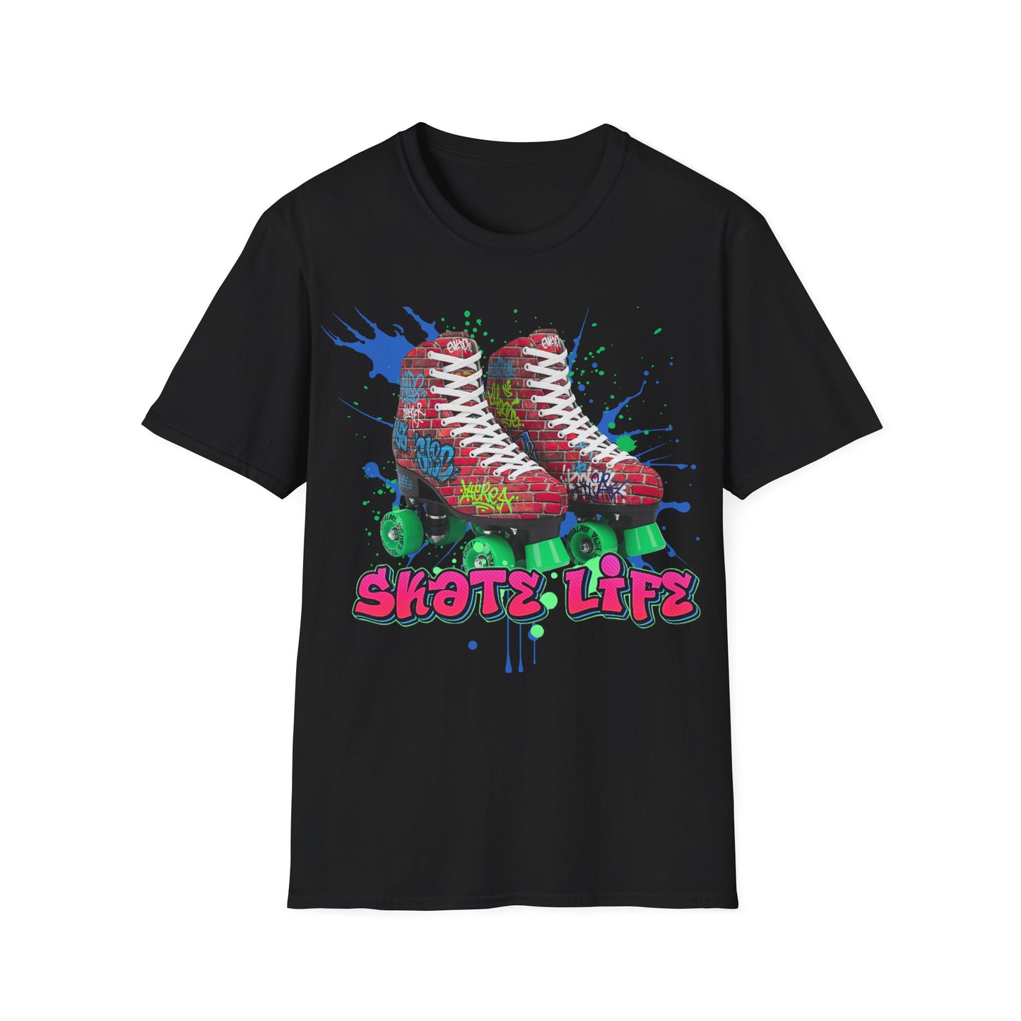 Adult "Skate Life" Paint Splattered Skates T-Shirt - United Skates of America - Tampa, FL
