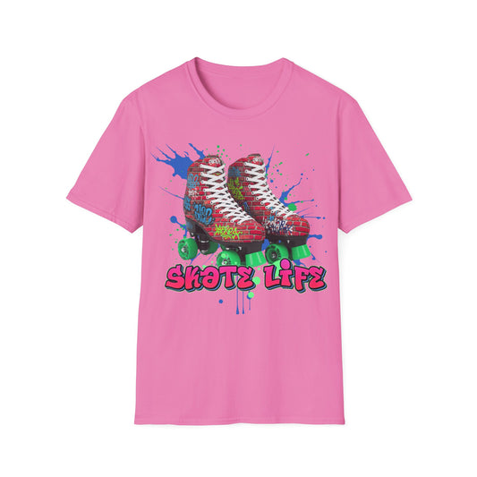 Adult "Skate Life" Paint Splattered Skates T-Shirt - United Skates of America - Jackson, NJ