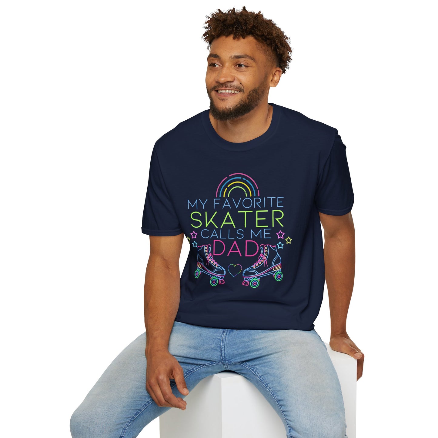 My Favorite Skater Calls Me Dad T-Shirt | Roller Skating Gift | Unisex Softstyle Tee | Father's Day Apparel, Parent T-Shirt
