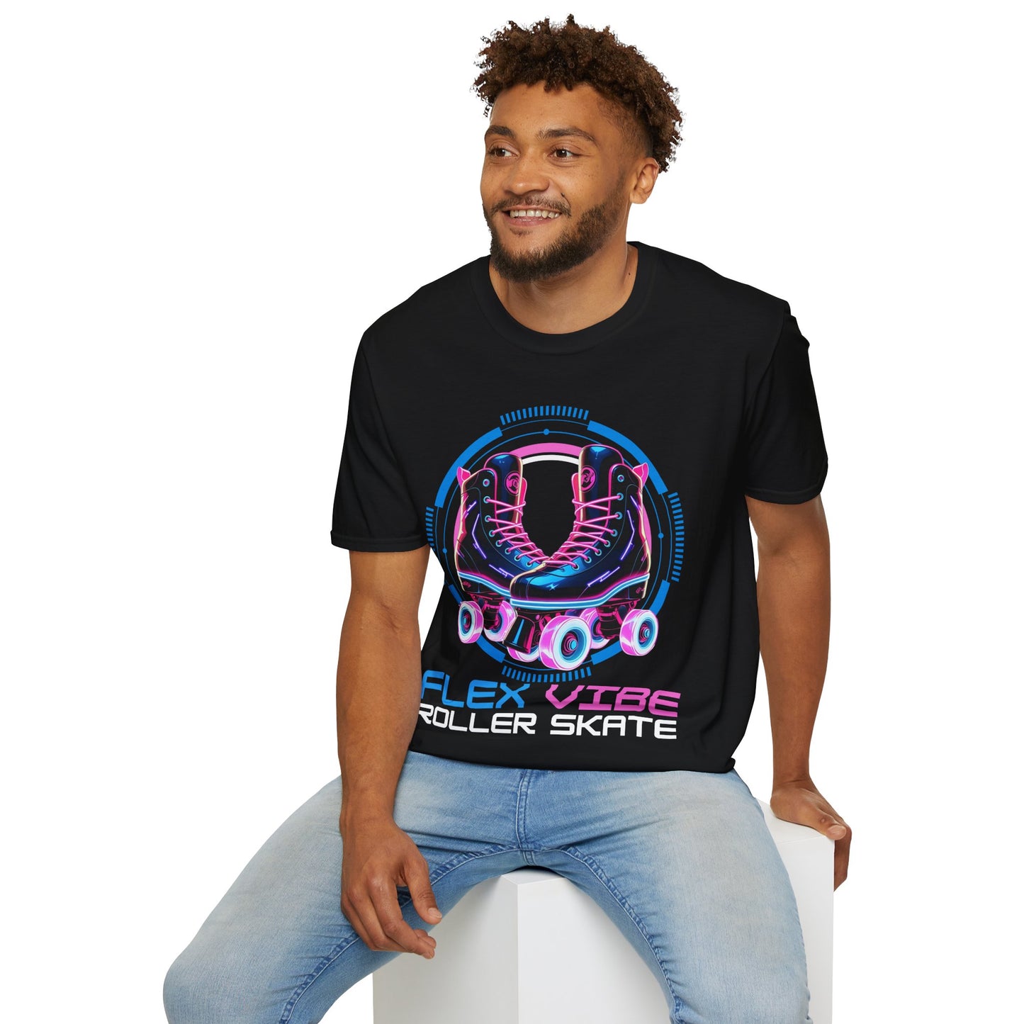 Adult "Flex Vibe Roller Skate" T-Shirt - United Skates of America - Rumford, RI