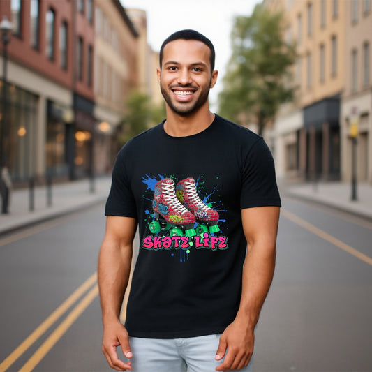 Men's Roller Skating Tee "Skate Life" Quick Dry T-Shirt