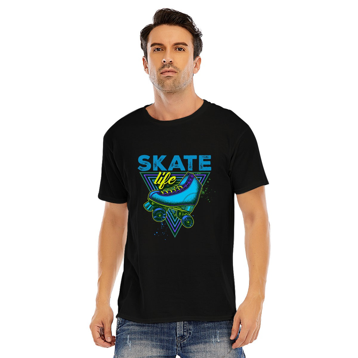 Adult "Skate Life" T-Shirt Slim Fit (Blue)