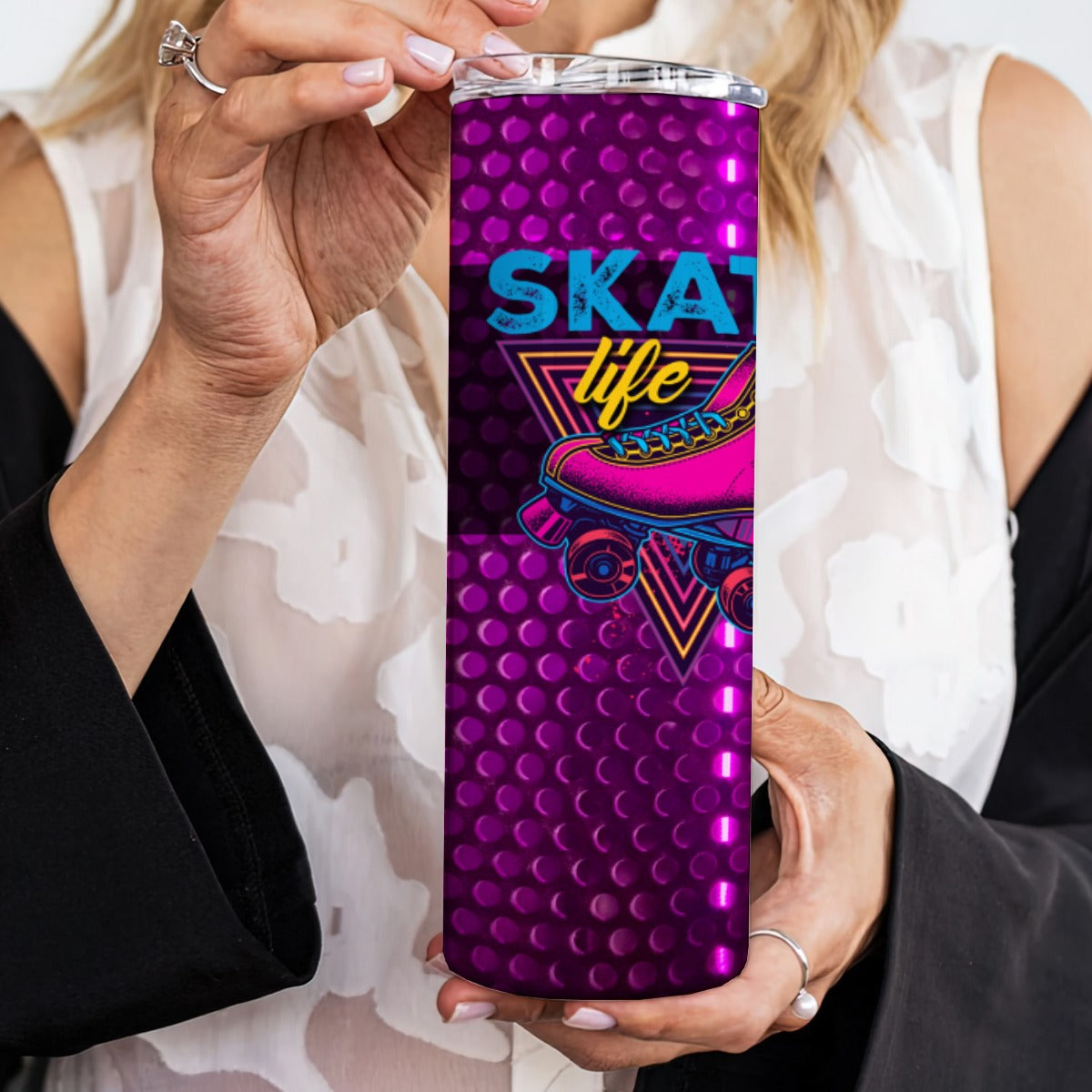 Aluminum Straight Cup with Sliding Lids 20oz