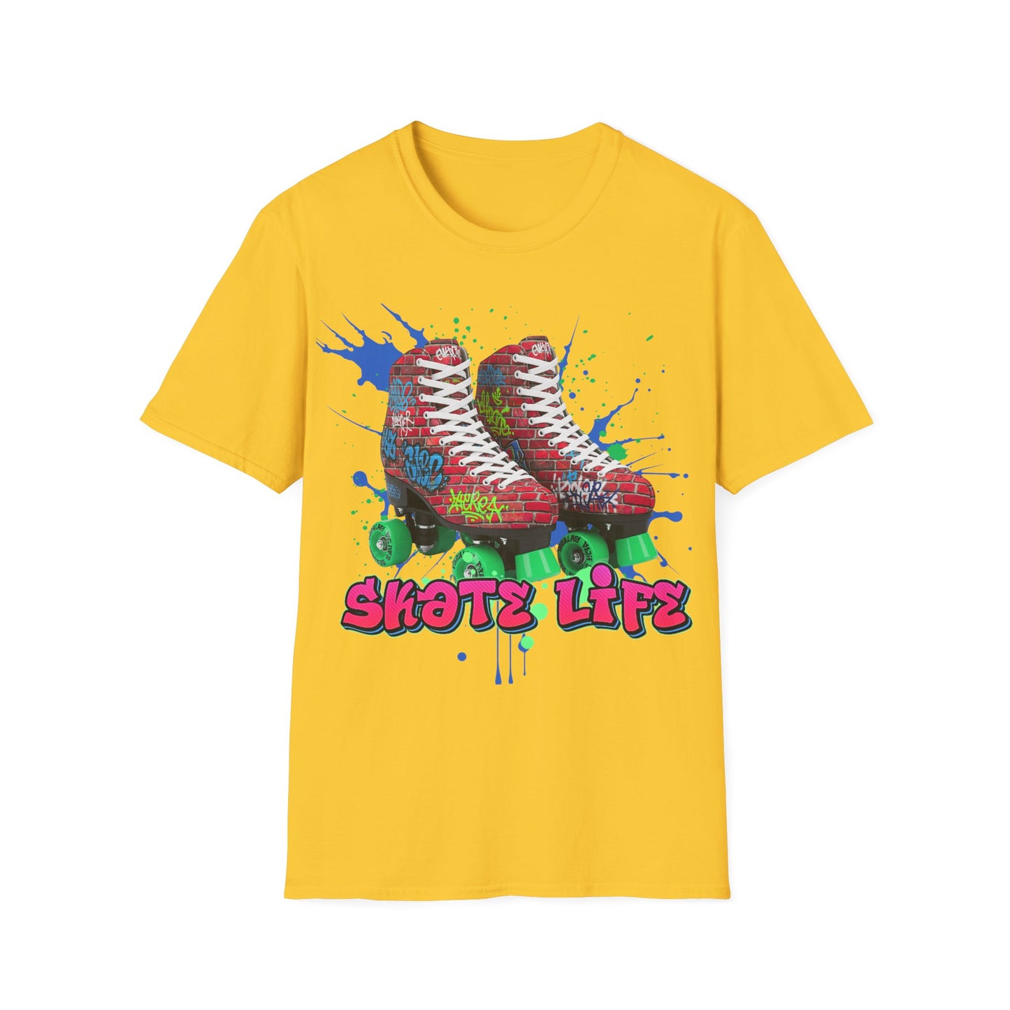 Adult "Skate Life" Paint Splattered Skates T-Shirt - United Skates of America - Wickliff, OH