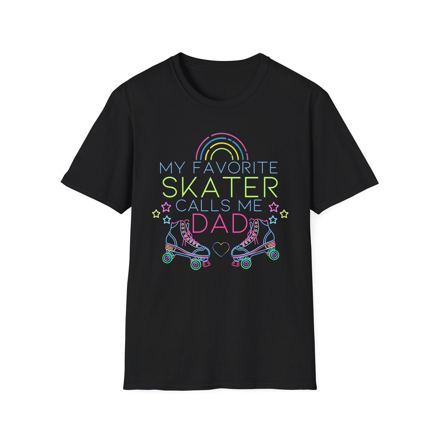 My Favorite Skater Calls Me Dad T-Shirt | Roller Skating Gift | Unisex Softstyle Tee | Father's Day Apparel, Parent T-Shirt