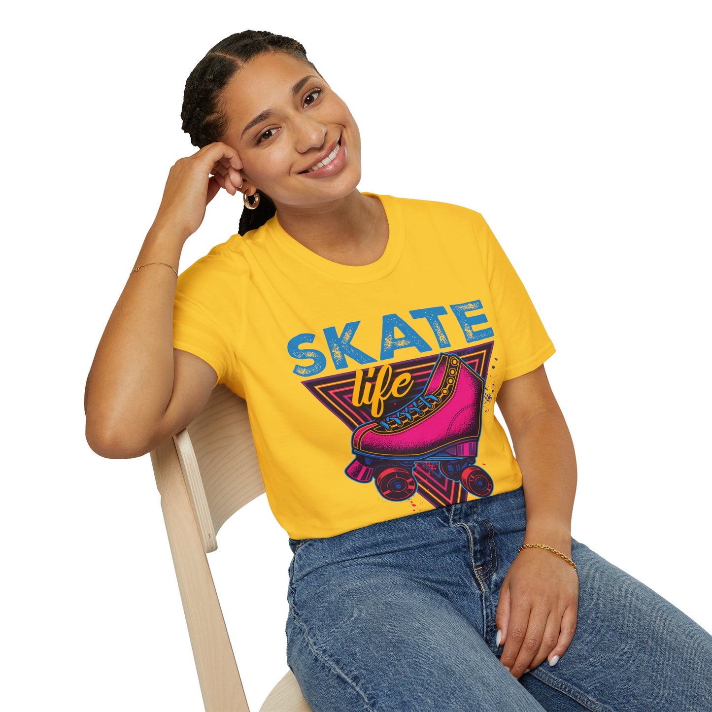 Adult "Skate Life" T-Shirt - United Skates of America - Rumford, RI Pink)