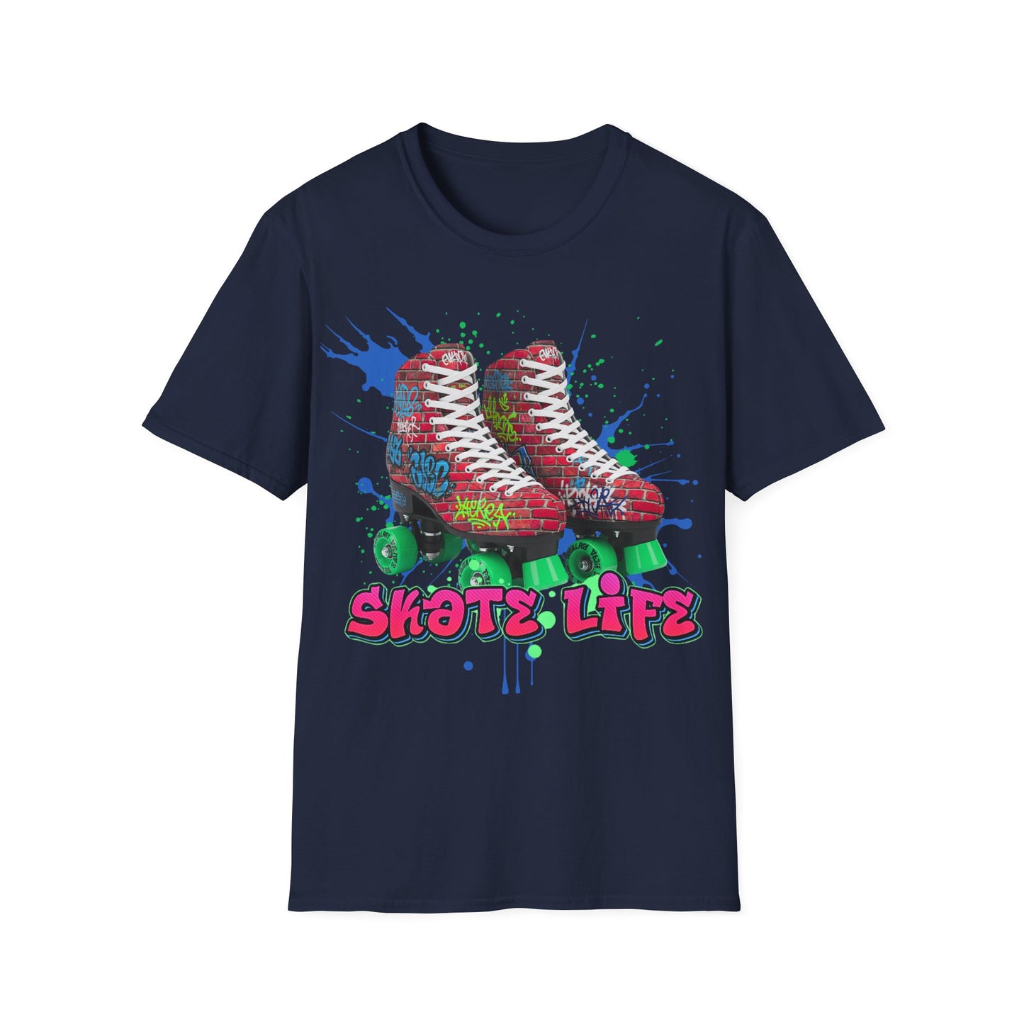 Adult "Skate Life" Paint Splattered Skates T-Shirt - United Skates of America - Wickliff, OH