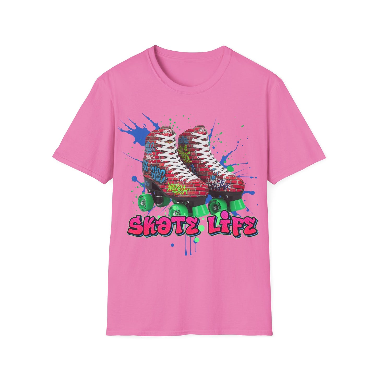 Adult "Skate Life" Paint Splattered Skates T-Shirt - United Skates of America - Wickliff, OH